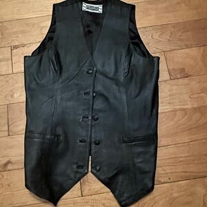 Stylish Black Leather Vest